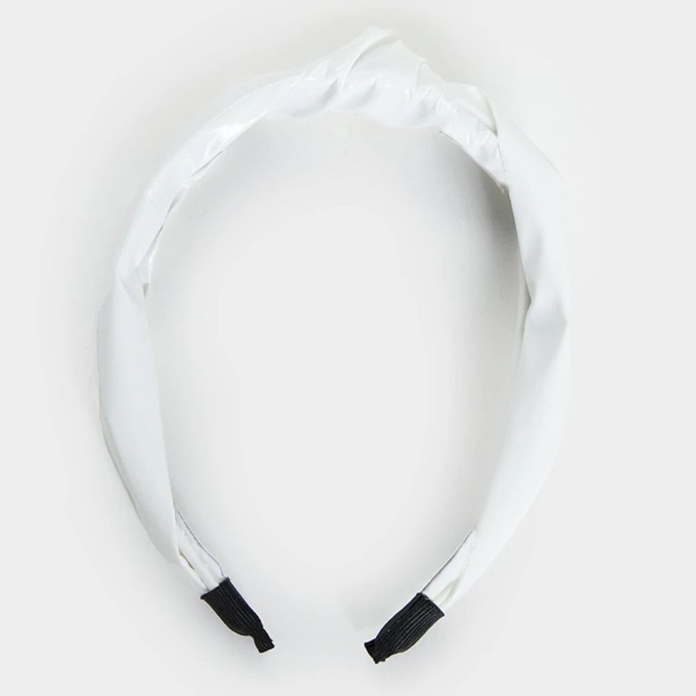 Pretty Little Thing WHITE PU PATENT TWIST HEADBAND NWT